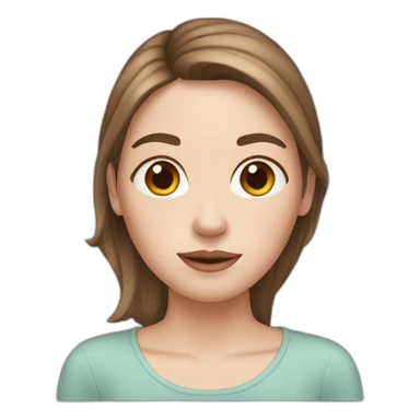 White girl with acne and brown hair sticker