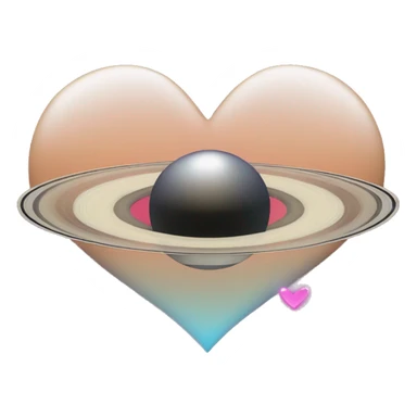 heart shape saturn with ring sticker