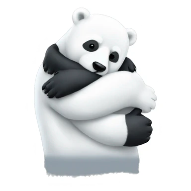 polar bear hug panda  sticker