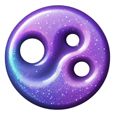 Purple yin and yang glitter  sticker