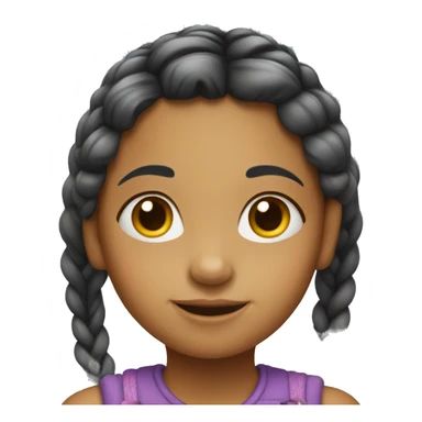 Little girl with braided hair. sticker