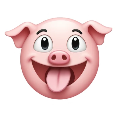 laughing emoji with pig nose sticker