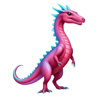 Colorful Iridescent Exotic Aurorus-Salazzle-Salamence-Fakémon-hybrid-creature (full body)  sticker