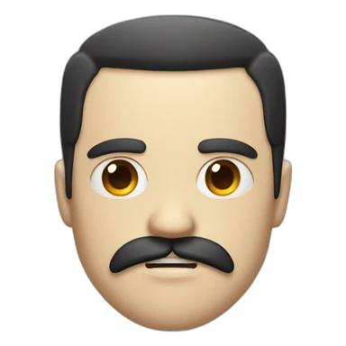 White guy with a black hair and moustache loking angry  sticker