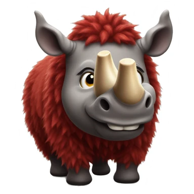 red wooly rhinoceros sticker