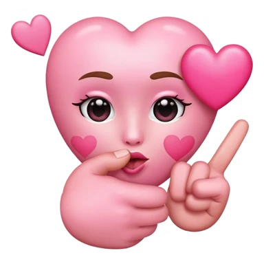 pink heart with kiss face and middle finger sticker