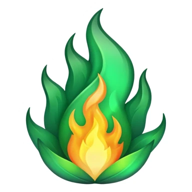 Green fire emoji sticker