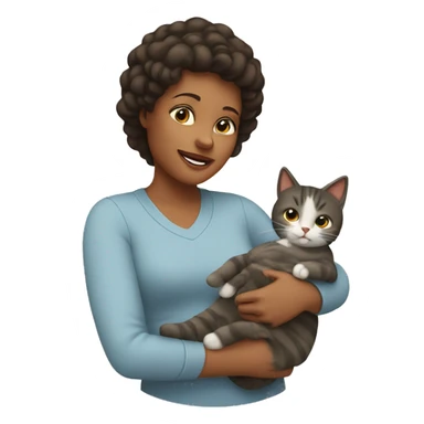 Mom with son and cat sticker