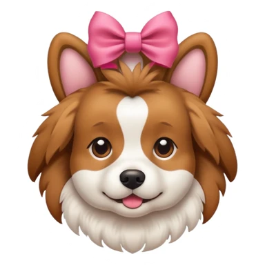Dog wearing a bow on head sticker