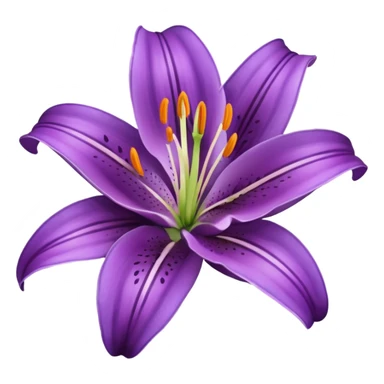 purple lily flower sticker
