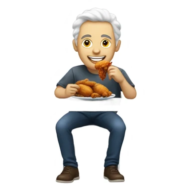 white person eating chicken sticker