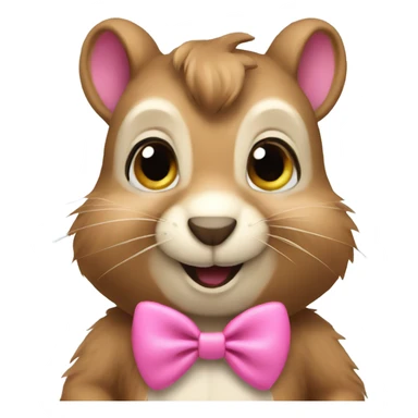 Squirrel with a pink bow sticker