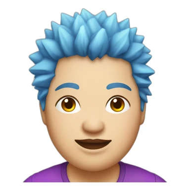 Older fat lesbian Chilean very short spiky bright blue hair sticker