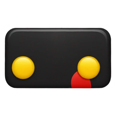 "A black and red rectangle with a medium sized yellow circle in the middle"  sticker