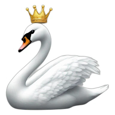 Swan with a crown sticker