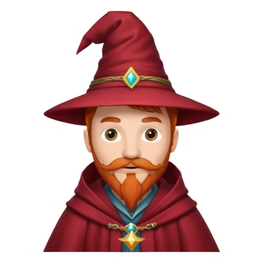 red haired wizard with mustache sticker
