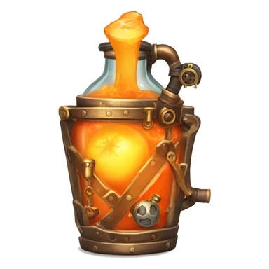 orange magical steampunk potion sticker