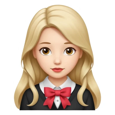 women with neckBow, ling hair style. sticker