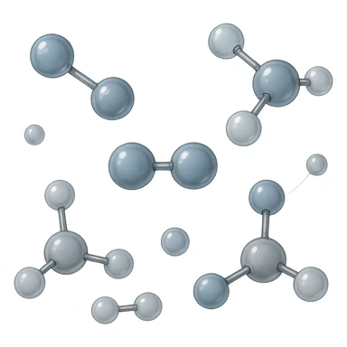 molecole chimiche fluttuano in aria sticker