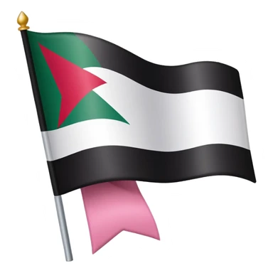 PALESTINE FLAG WITH PINK RIBBON  sticker