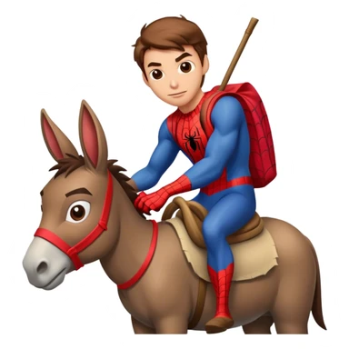 spider man riding on donkey sticker