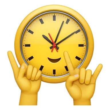 I want a clock it emoji with the fingers like the latest trend with two fingers sticker