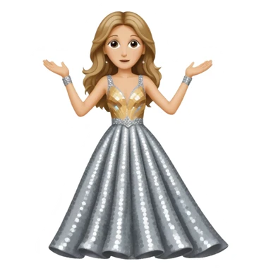 celin dion is singing with mirco and twinkle dresss sticker