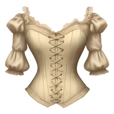 vintage rococo light beige corset with sleeves  sticker