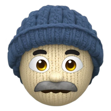 A knitted manga character sticker