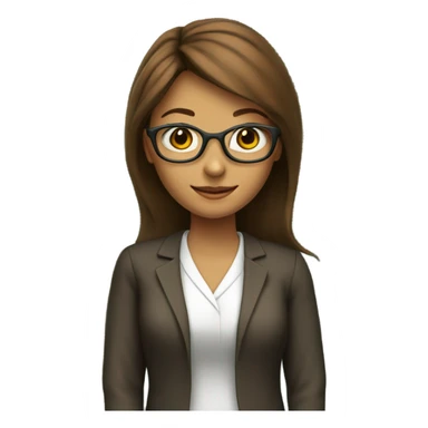 Teacher girl with brown hair on the background of a blackboard sticker