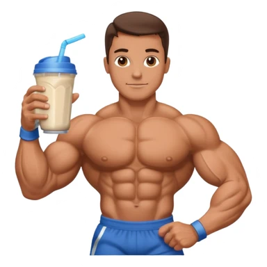 bodybuilder with potein shake sticker