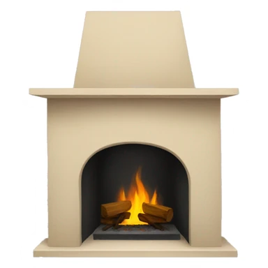 beige fireplace sticker