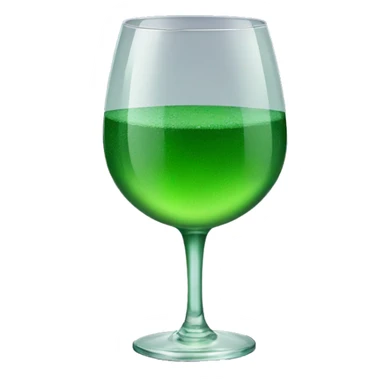 WIne glass with green drink sticker