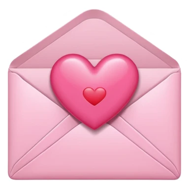 Pink heart envelope  sticker