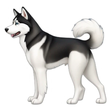Dog Siberian Husky full-height sticker