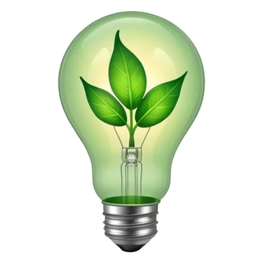 lightbulb with green leaf inside sticker