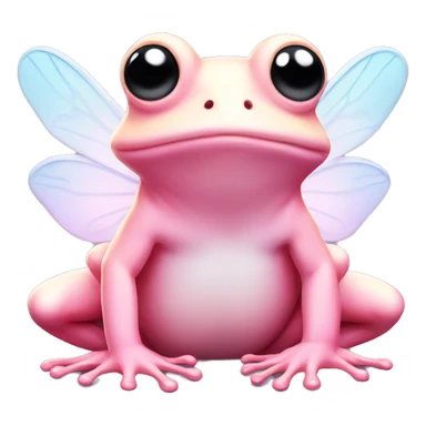 Light pink Fairy frog with gradient wings sticker