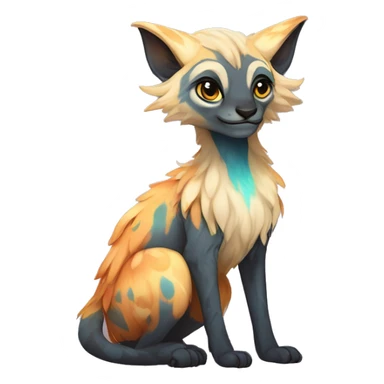 Colorful vernid fantasy creature LiLaiRa GriffSnuff Kamirah Falvie whiskers paws full body sticker