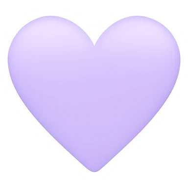 a lighter purple heart in emoji style, more rounded, less pointy, wider sticker