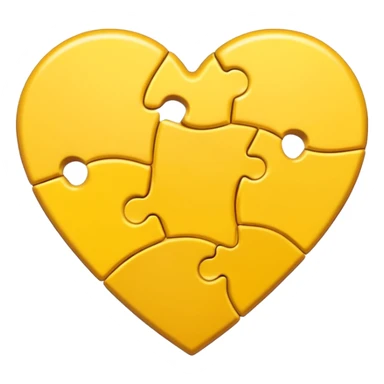 yellow heart with a puzzle piece sticker