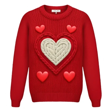 Vintage knitted sweater with classic pattern in the shape of a traditional heart  sticker