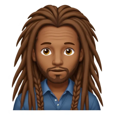 Man with long brown dreadlocks sticker