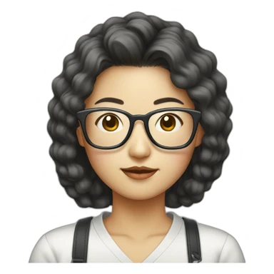 korean lady with 80s glasse sticker