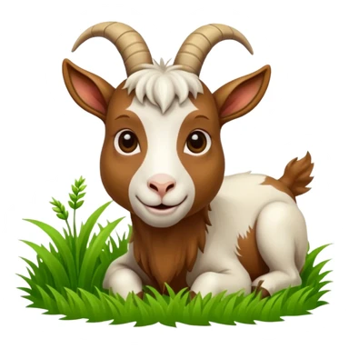 goat eating grass sticker