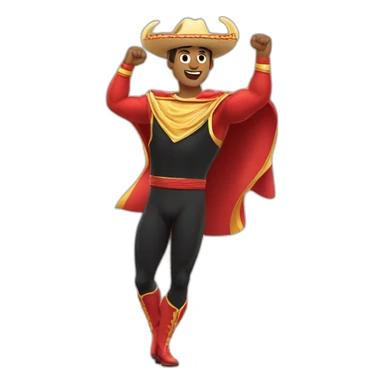 track and calles athlete with open arms waving to the crowd. with a bullfighter's hat on his head. and a bullfighting cape in his arm. sticker