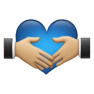 a handshake shaped like a heart sticker