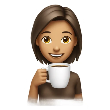 smiling girl with coffee cup  sticker