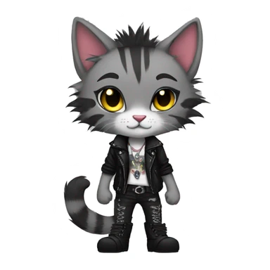 Anthro Punk Feline Full body sticker