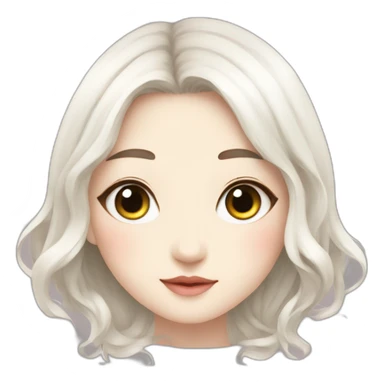 korean girl,with two moles next to each other-,siren eyes,-white gir sticker