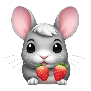 chinchilla with a strawberry and a pink pastel bow on its head sticker